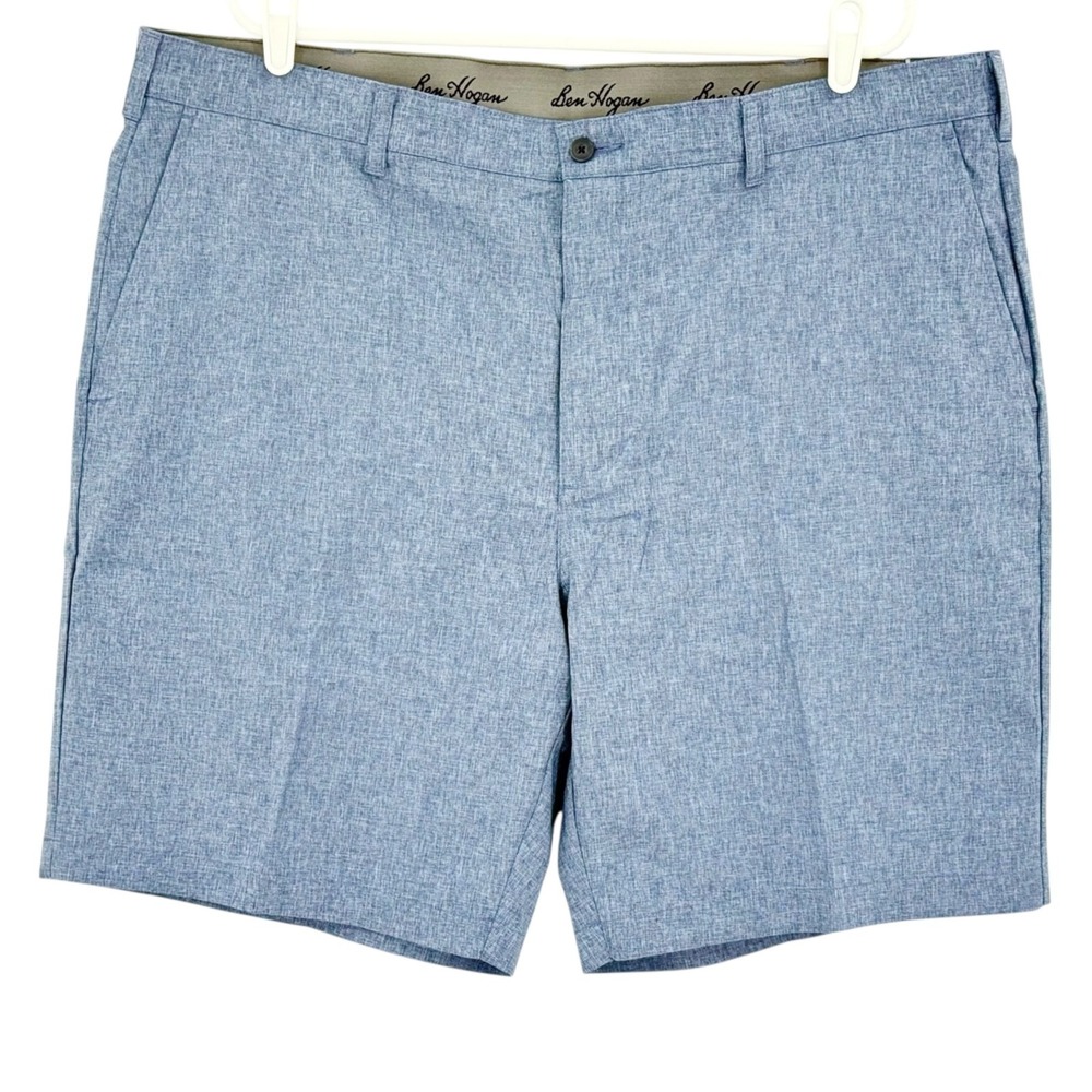 Ben Hogan Men's Stretch Blue Heather Shorts Size 42 UPF 50 Moisture Wicking NWT